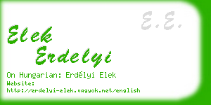 elek erdelyi business card